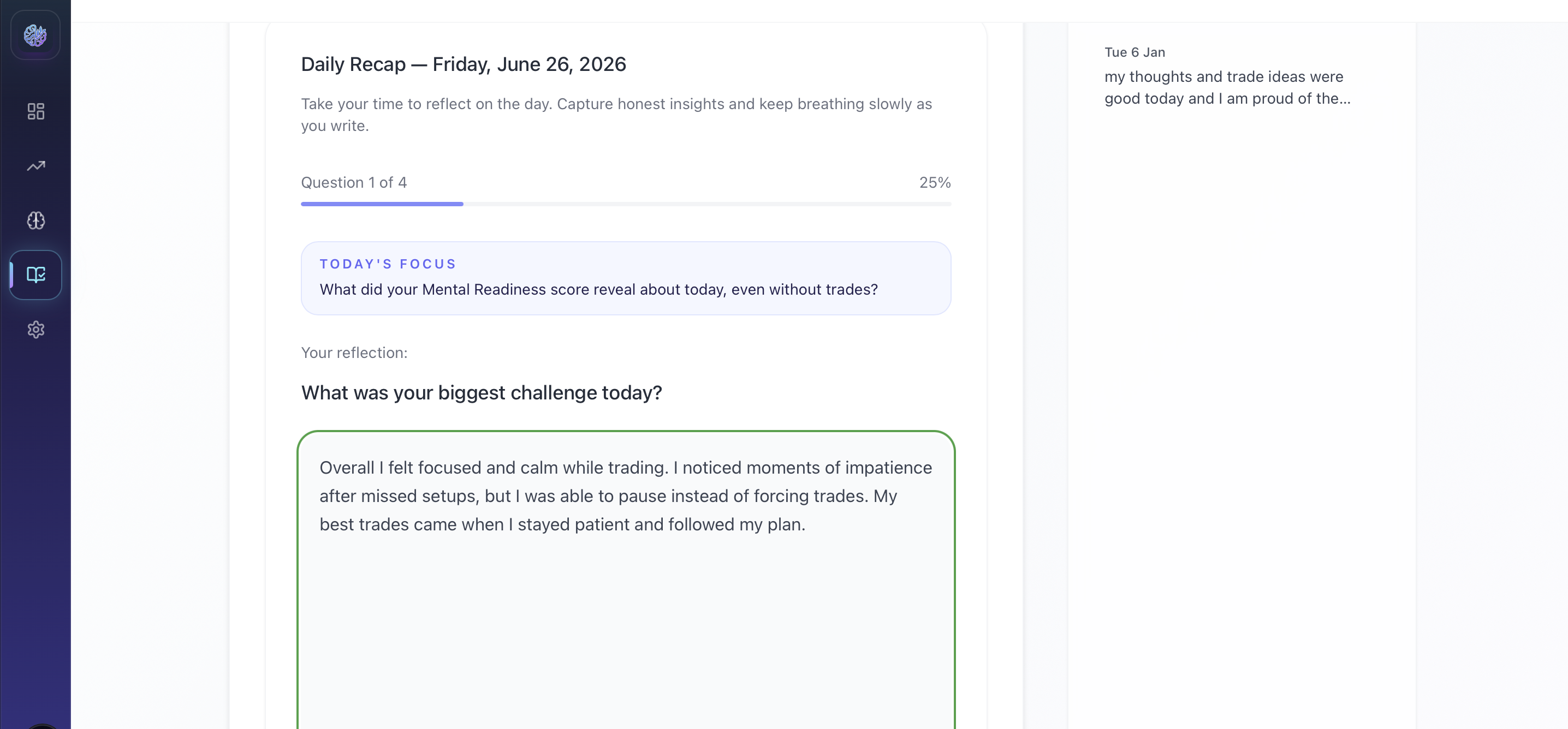 Daily recap quiz